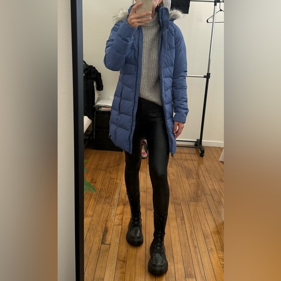 Columbia Apres Arson Down Hooded Long Jacket Puffer Coat size XS Blue - Picture 4 of 10